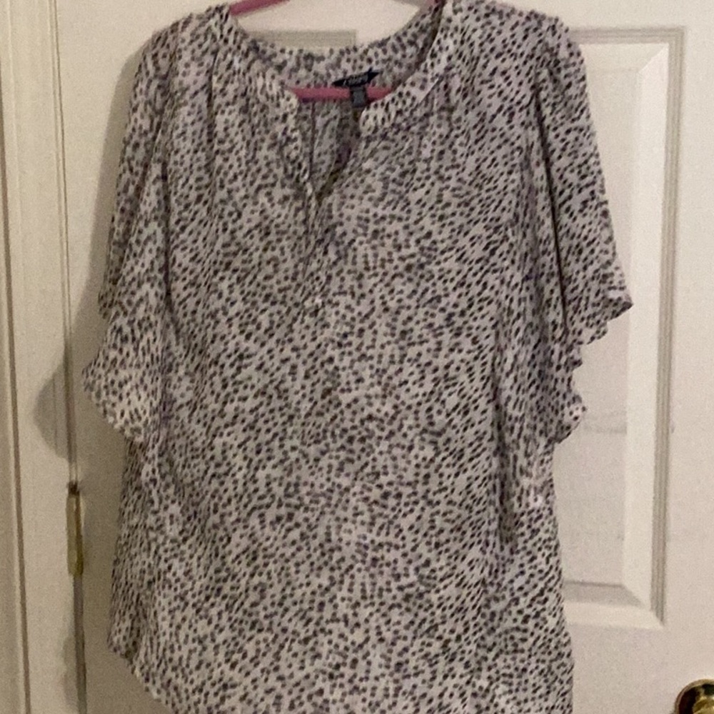 Chaps leopard print skirt set